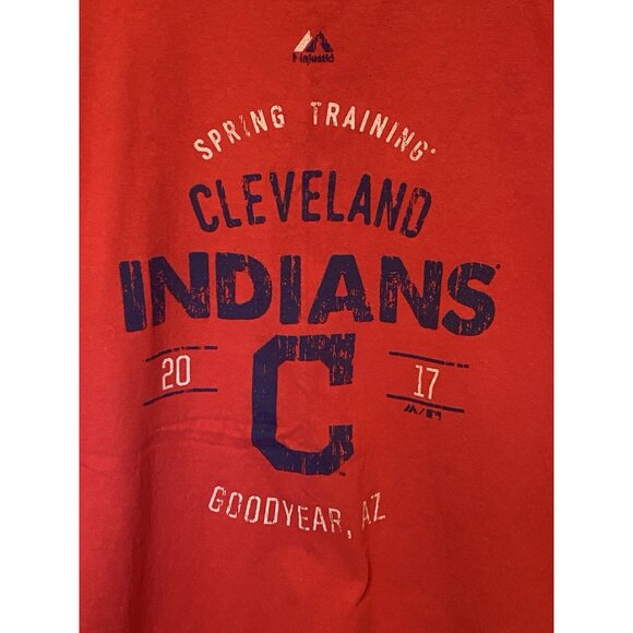 Cleveland Indians Red S/S T-Shirt Mens Size XL MLB Spring Training 2017 Majestic - Picture 4 of 10